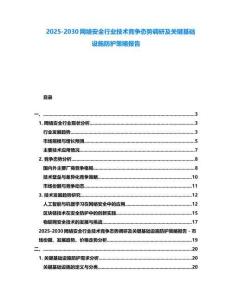 2025-2030網(wǎng)絡(luò)安全行業(yè)技術(shù)競(jìng)爭(zhēng)態(tài)勢(shì)調(diào)研及關(guān)鍵基礎(chǔ)設(shè)施防護(hù)策略報(bào)告