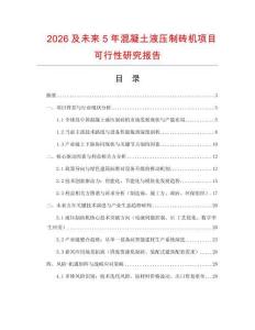 2026及未來5年混凝土液壓制磚機項目可行性研究報告