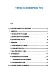 中國移動支付場景拓展與用戶黏性分析報告