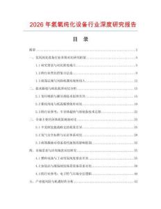 2026年氫氧純化設(shè)備行業(yè)深度研究報(bào)告
