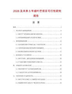 2026及未來5年細葉芒項目可行性研究報告