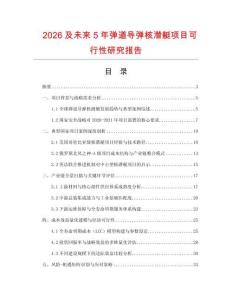 2026及未來5年彈道導彈核潛艇項目可行性研究報告