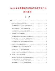 2026年中國麝香風濕油項目投資可行性研究報告