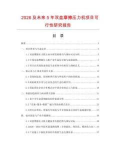 2026及未來5年雙盤摩擦壓力機項目可行性研究報告
