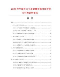 2026年中國手工千層底童布鞋項目投資可行性研究報告