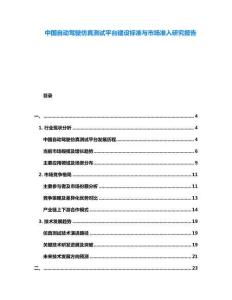 中國(guó)自動(dòng)駕駛仿真測(cè)試平臺(tái)建設(shè)標(biāo)準(zhǔn)與市場(chǎng)準(zhǔn)入研究報(bào)告