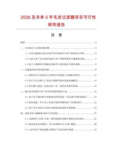 2026及未來5年毛發(fā)過濾器項目可行性研究報告