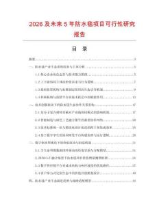 2026及未來5年防水毯項目可行性研究報告