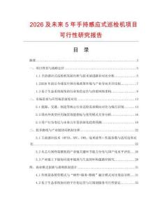2026及未來5年手持感應(yīng)式巡檢機(jī)項目可行性研究報告