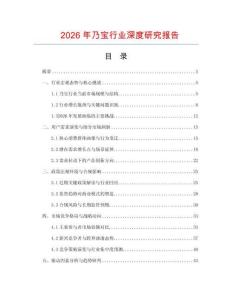 2026年乃寶行業(yè)深度研究報告