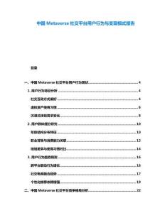 中國(guó)Metaverse社交平臺(tái)用戶行為與變現(xiàn)模式報(bào)告