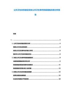 公共衛(wèi)生體系建設(shè)突發(fā)公共衛(wèi)生事件防疫措施改善分析報告