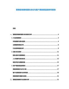 管理咨詢顧問團(tuán)隊(duì)優(yōu)化與客戶滿意度追蹤研究報(bào)告