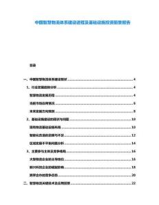 中國智慧物流體系建設(shè)進程及基礎(chǔ)設(shè)施投資前景報告