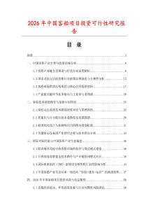 2026年中國客船項目投資可行性研究報告