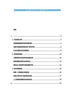 高速網(wǎng)絡(luò)覆蓋項目市場供需優(yōu)勢分析及投資回報規(guī)劃解析