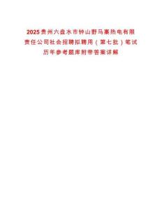 2025貴州六盤水市鐘山野馬寨熱電有限責(zé)任公司社會招聘擬聘用（第七批）筆試歷年參考題庫附帶答案詳解