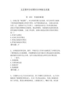 文縣黎坪鄉(xiāng)招聘社區(qū)網(wǎng)格員真題附答案詳解