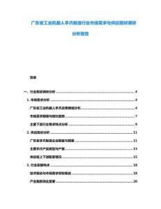 廣東省工業(yè)機(jī)器人手爪制造行業(yè)市場(chǎng)需求與供應(yīng)現(xiàn)狀調(diào)研分析報(bào)告