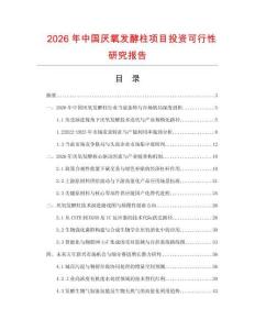 2026年中國(guó)厭氧發(fā)酵柱項(xiàng)目投資可行性研究報(bào)告
