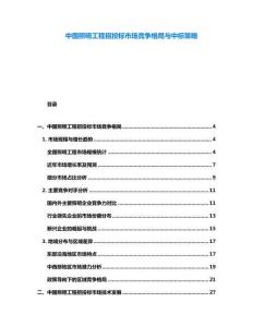 中國(guó)照明工程招投標(biāo)市場(chǎng)競(jìng)爭(zhēng)格局與中標(biāo)策略