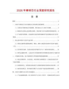 2026年棒球芯行業深度研究報告