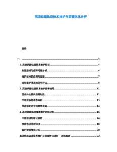 高速鐵路軌道技術維護與管理優化分析