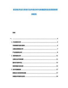 航空航天動力系統(tǒng)行業(yè)市場分析與發(fā)展趨勢及投資前景預測報告