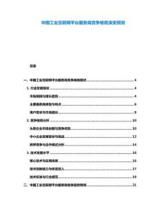 中國工業(yè)互聯(lián)網(wǎng)平臺(tái)服務(wù)商競爭格局演變預(yù)測