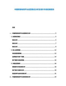 中國跨境電商平臺運營模式分析及海外市場拓展報告