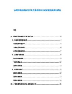 中國跨境電商物流行業(yè)競爭格局與未來發(fā)展路徑規(guī)劃報告