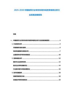 2025-2030中國制藥行業專利布局市場競爭格局分析行業發展戰略報告