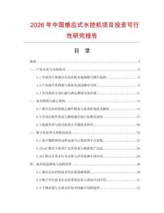 2026年中國感應式水控機項目投資可行性研究報告