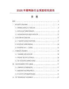 2026年臘鴨腸行業(yè)深度研究報告