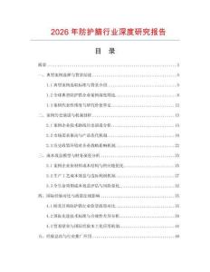 2026年防護臘行業深度研究報告