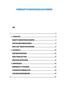 中國新能源汽車電驅(qū)動(dòng)系統(tǒng)集成化技術(shù)突破報(bào)告