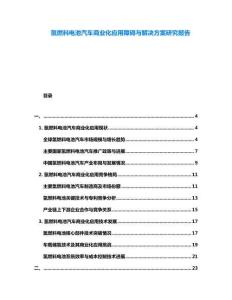 氫燃料電池汽車(chē)商業(yè)化應(yīng)用障礙與解決方案研究報(bào)告