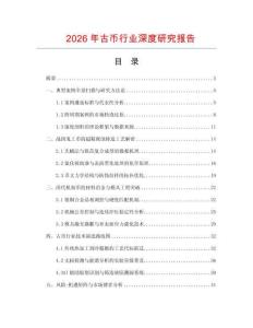 2026年古幣行業(yè)深度研究報(bào)告