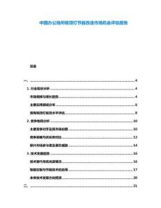中國(guó)辦公場(chǎng)所吸頂燈節(jié)能改造市場(chǎng)機(jī)會(huì)評(píng)估報(bào)告
