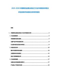 2025-2030中國黑色金屬冶煉加工行業(yè)市場現(xiàn)狀供需分析及投資評估規(guī)劃分析研究報(bào)告