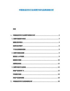 中國(guó)食品飲料行業(yè)消費(fèi)升級(jí)與品牌戰(zhàn)略分析