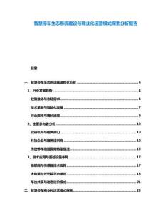 智慧停車(chē)生態(tài)系統(tǒng)建設(shè)與商業(yè)化運(yùn)營(yíng)模式探索分析報(bào)告