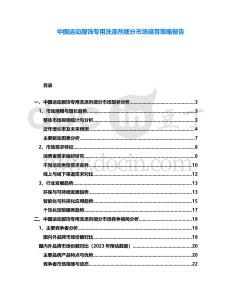 中國(guó)運(yùn)動(dòng)服飾專(zhuān)用洗滌劑細(xì)分市場(chǎng)培育策略報(bào)告