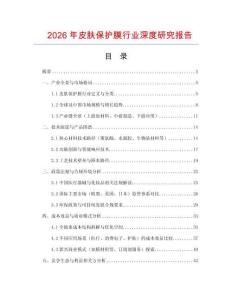 2026年皮膚保護(hù)膜行業(yè)深度研究報(bào)告
