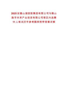 2025安徽山湖控股集團(tuán)有限公司馬鞍山數(shù)字未來(lái)產(chǎn)業(yè)投資有限公司等區(qū)內(nèi)選聘11人筆試歷年參考題庫(kù)附帶答案詳解