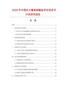 2026年中國慶大霉素硫酸鹽項目投資可行性研究報告