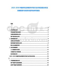 2025-2030中國手機(jī)應(yīng)用軟件開發(fā)行業(yè)市場深度分析及發(fā)展前景與投資價(jià)值評(píng)估研究報(bào)告