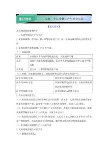 食物生產(chǎn)與社會生活——高考?xì)v史考前三個月速記清單