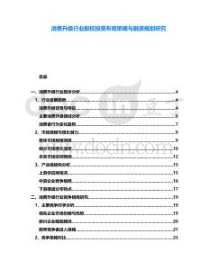 消費(fèi)升級(jí)行業(yè)股權(quán)投資布局策略與融資規(guī)劃研究