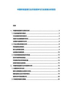 中國橋梁監(jiān)理行業(yè)市場競爭與行業(yè)發(fā)展分析報告